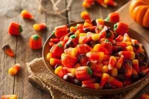 A bowl full of sugary Halloween candy